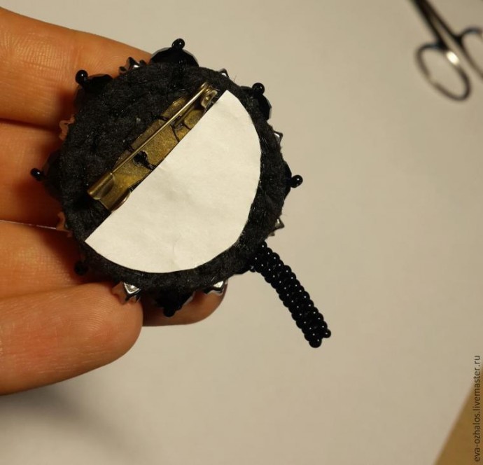 ​Делаем брошь-цветок "Черная георгина": часть 3