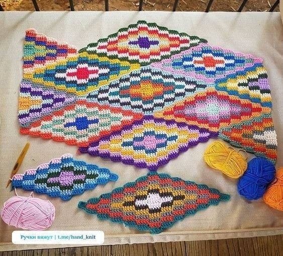 ​Яркие пледы из мотивов