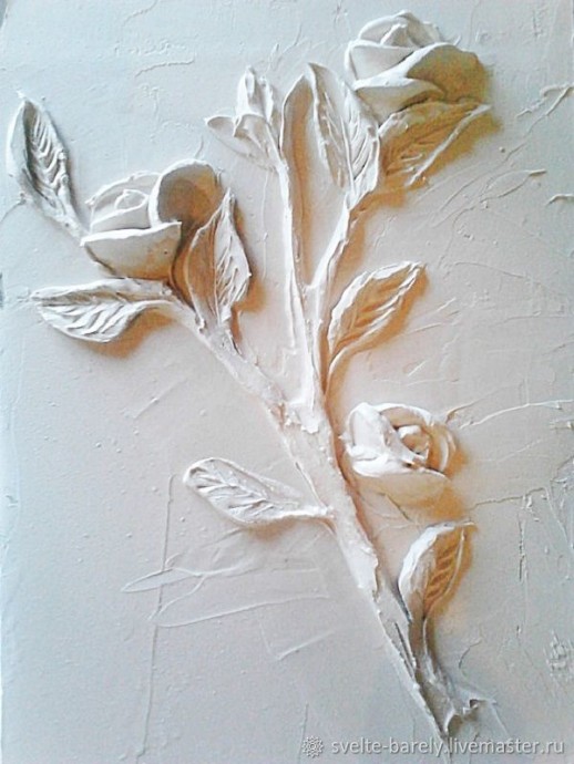 Создаем веточку розы из шпатлевки: часть 3