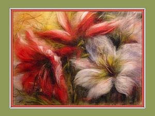 Создаем картину из шерсти "Амарилисы": часть 2