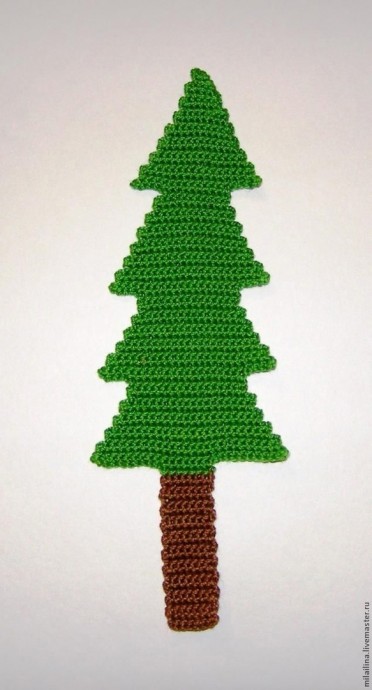 ​Вязаная закладка для книги "Новогодняя ёлка"