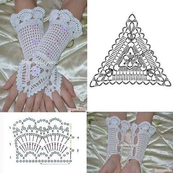 Браслеты и митенки крючком