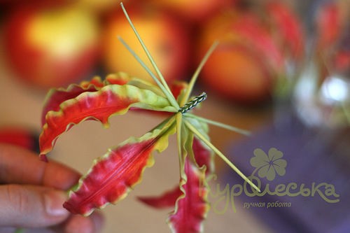 Глориоза: мастер-класс по лепке цветка в технике керамической флористики, часть 4