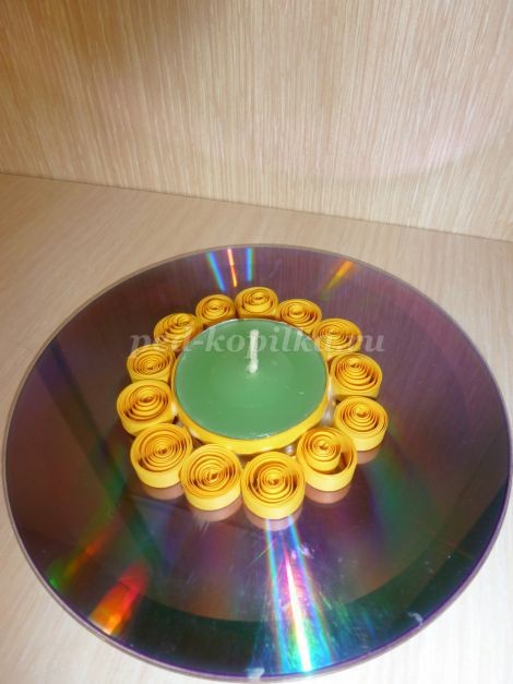Подсвечник из диска: часть 1