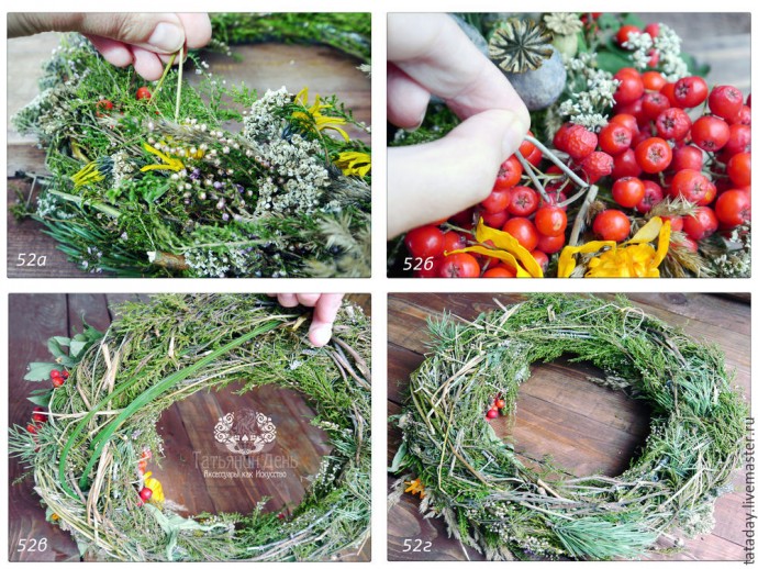 ​Создаем интерьерную композицию "Праздничный веночек": часть 2