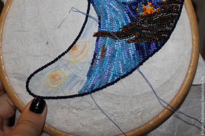 ​Создаем колье из бисера "Звездная Ночь": часть 4