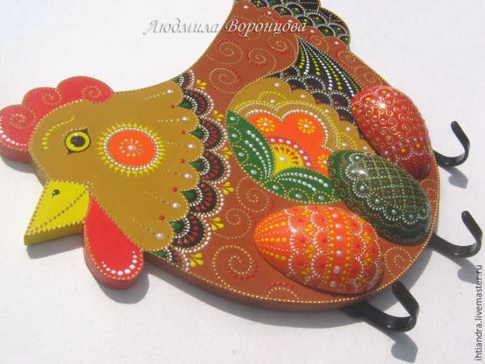 Создаем панно с крючками "Курочка": часть 3