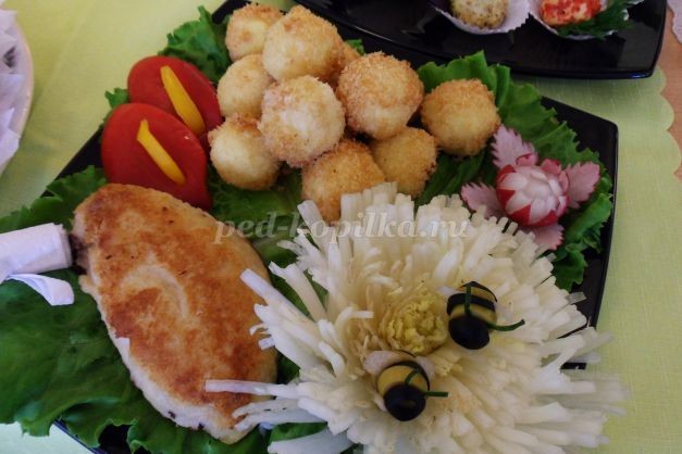 Композиция из овощей "Цветочный калейдоскоп": часть 2