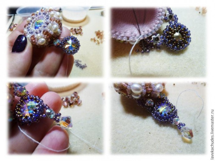 Делаем серьги "Королевский шик": часть 2