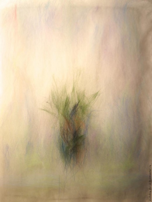 Создаем нежную картину из шерсти