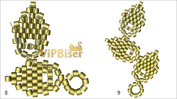 ​Маленький листик из бисера