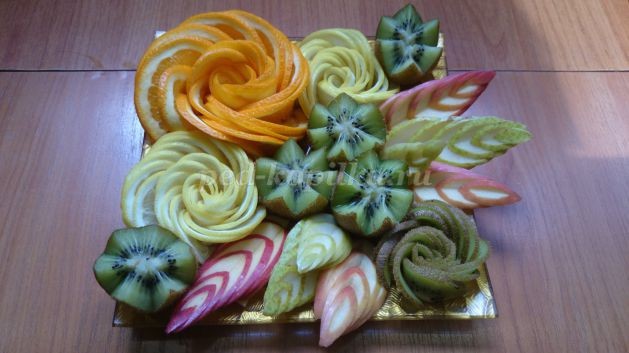 ​Фигурная нарезка из овощей и фруктов с фото для начинающих: часть 4