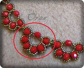 Колье "Барбара" с красными бусинами