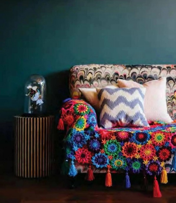 Плед из цветочных мотивов