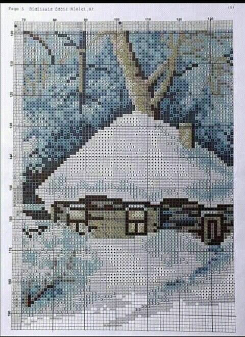 Вышиваем зимние картины: часть 3