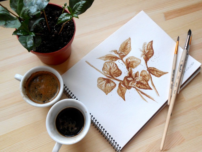 ​Живопись кофейными и чайными растворами