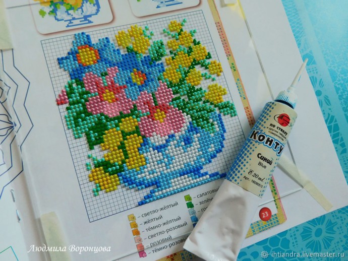 Имитируем вышивку в технике точечная роспись: часть 2 Имитируем вышивку в технике точечная роспись: часть 2