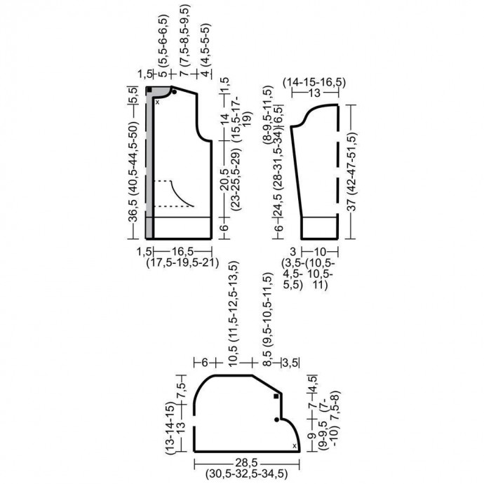 ​Кофта для мальчика с капюшоном и карманами спицами