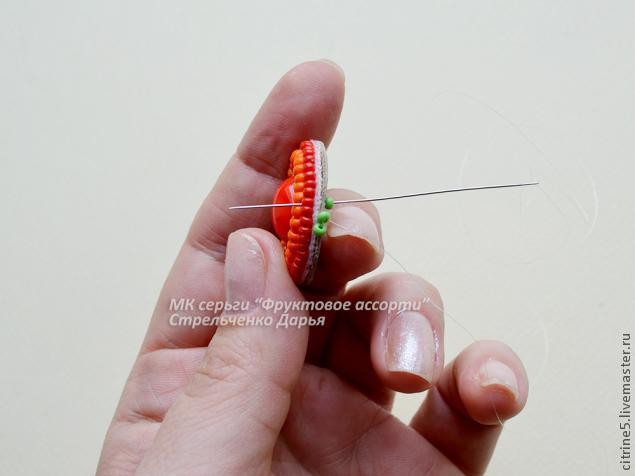 Мастер класс по вышитым серьгам "Фруктовое ассорти": часть 2
