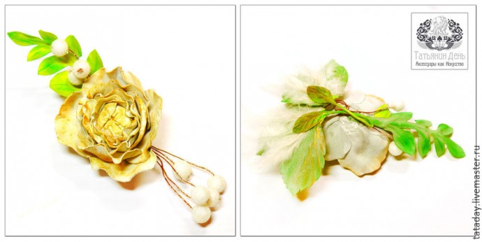 ​Создаем кожаную брошь-розу: часть 3