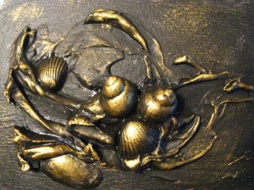 Используем шпатлёвку для создания декора и тонируем её: часть 4