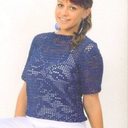 Филейная блуза с розами