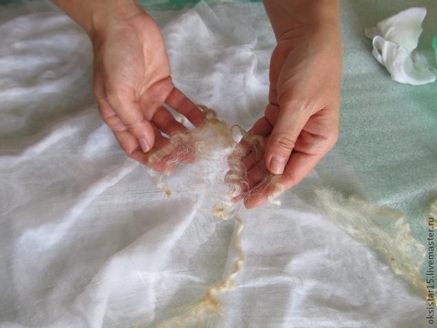 Валяние жилета в стиле "Гранж": нуно-войлок + кудри, часть 1