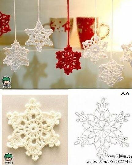 Подборка вязаных снежинок