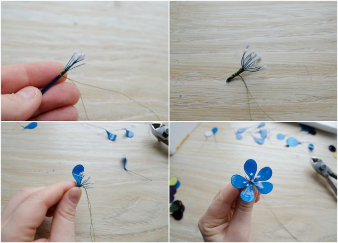 Создаем шпильку для волос с цветами из "Витраль"