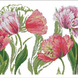 ​Вышиваем большую картину с тюльпанами