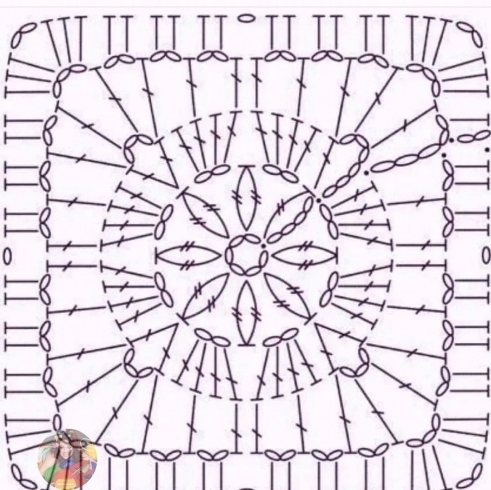 Квадратные мотивы крючком