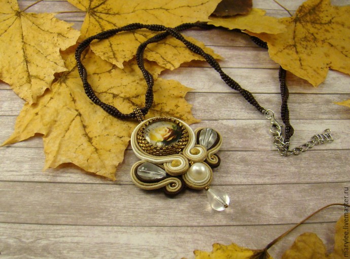 ​Создаем нежный кулон "English rose": часть 5