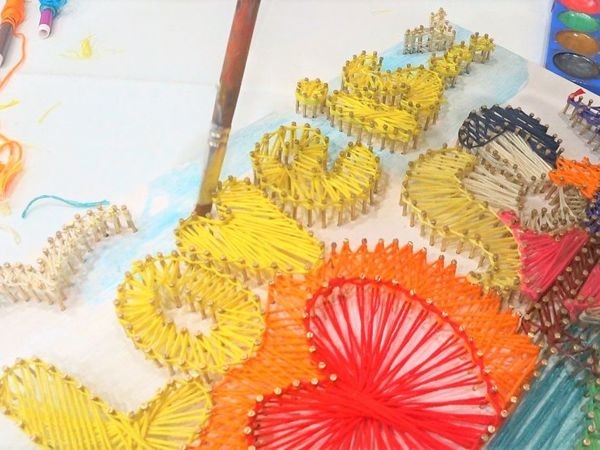 Картина в технике String Art на День всех влюбленных: часть 1