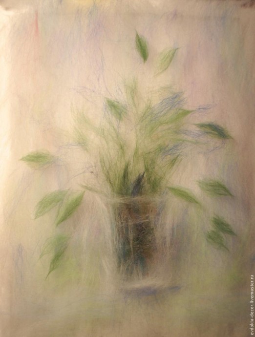 Создаем нежную картину из шерсти