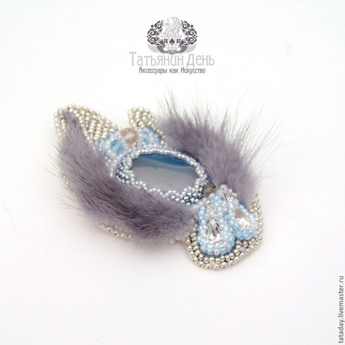 ​Создаем шикарную зимнюю брошь с мехом: часть 4