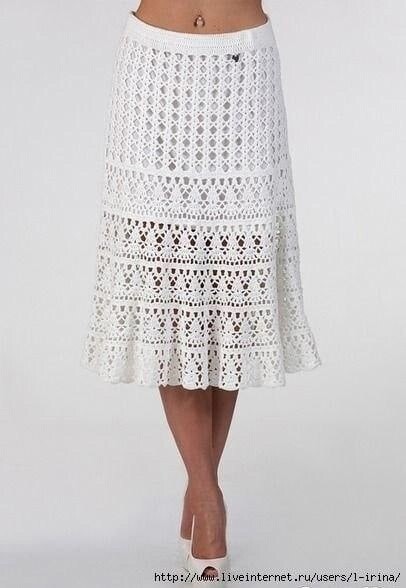​Вязаная ажурная юбка