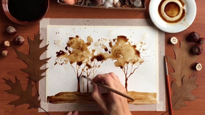 ​Живопись кофейными и чайными растворами