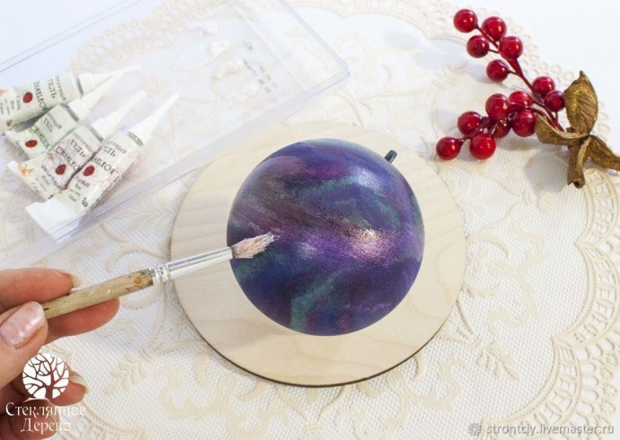 ​Декорируем елочный шар "Созвездие Тельца (Быка)": мастер-класс, часть 2