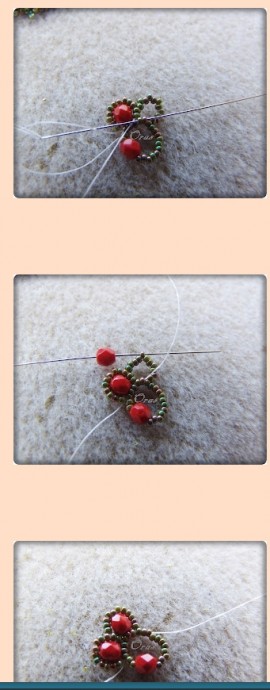 Колье "Барбара" с красными бусинами