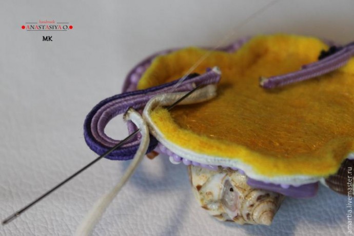 ​Сутажная брошь с ракушками: мастер-класс, часть 3