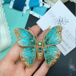 Красивые вышитые брошки-бабочки
