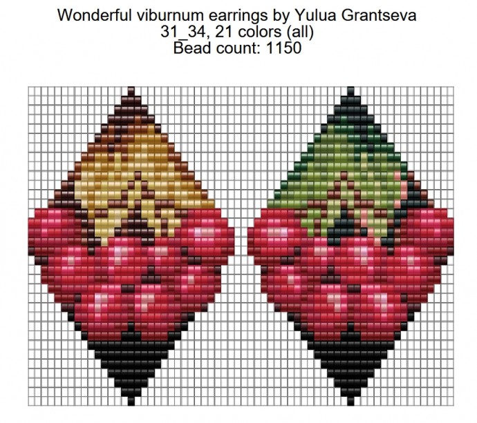 ​Схемы серёжек "Калина" и "Мечта"