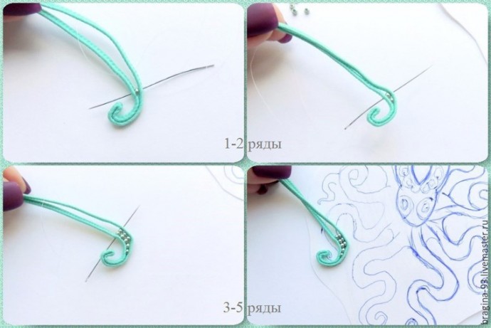 ​Создаем брошь в виде осьминога: часть 1