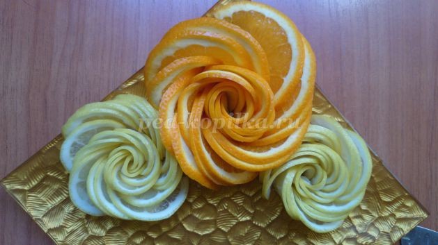 ​Фигурная нарезка из овощей и фруктов с фото для начинающих: часть 3