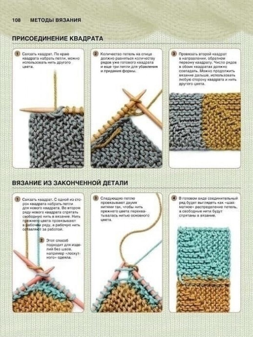 Плед и подушка с домиками спицами платочной вязкой