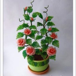 Создаем куст роз из бисера: часть 4