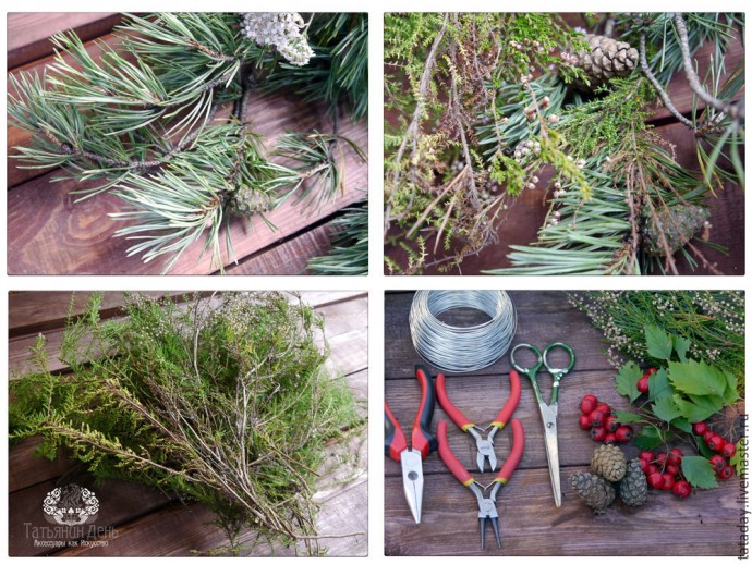 ​Создаем интерьерную композицию "Праздничный веночек": часть 1