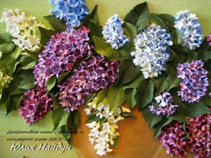 Делаем панно "Сирень" из полимерной глины Делаем панно "Сирень" из полимерной глины