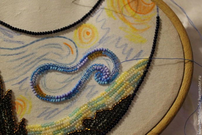 Создаем колье из бисера "Звездная Ночь": часть 2