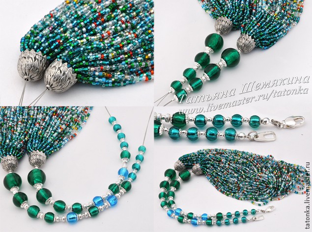 Колье с бисерным каскадом Колье с бисерным каскадом